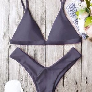 Zaful Spaghetti Straps Thong Bikini Set- Large